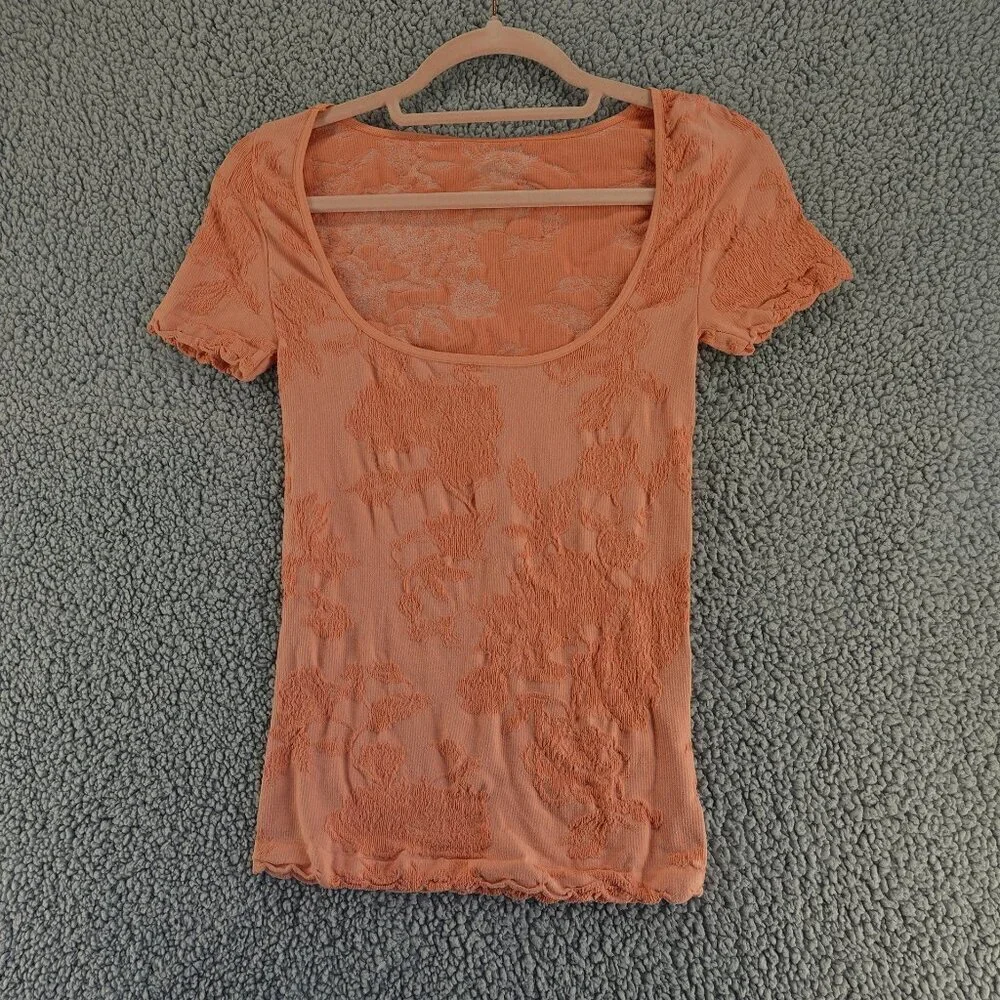 Free people TOP textured orange NWOT size XS/S P